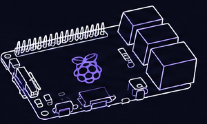 Isometric Raspberry Pi circuit board